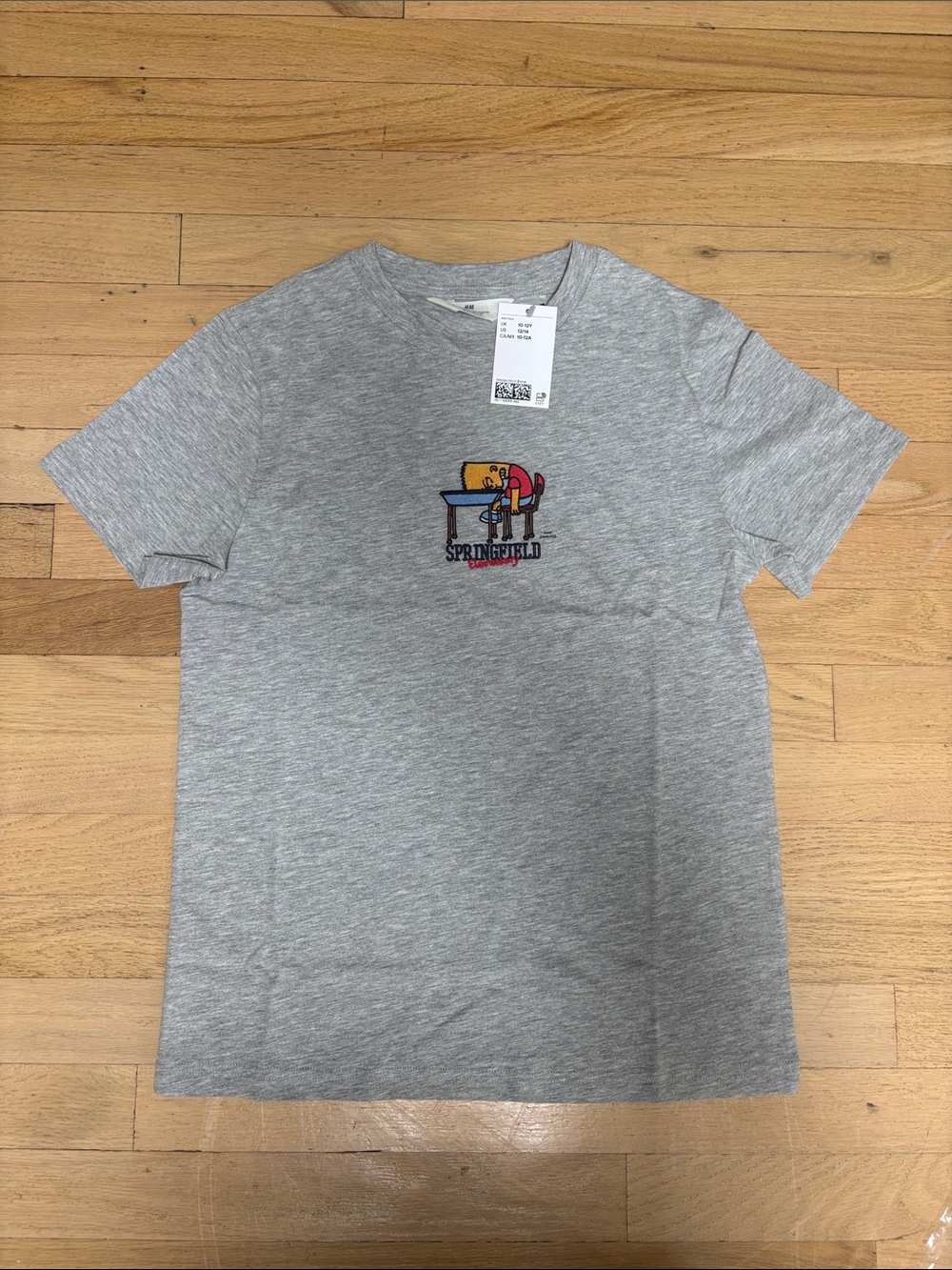 NWT Kids Simpsons Grey embroidered Graphic Tee - Crewneck Shirt